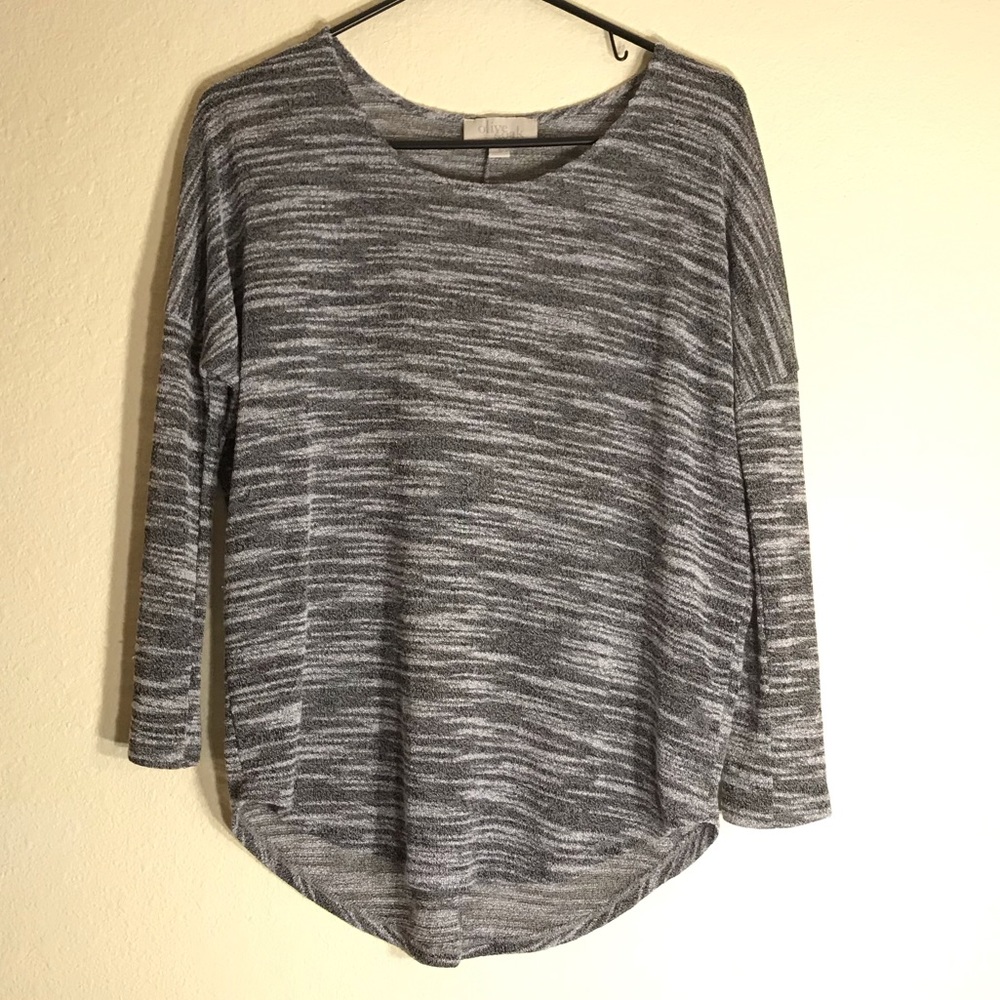 Sheer Dolman Tunic, Olive & Oak, Gray, Small - Picture 3 of 16
